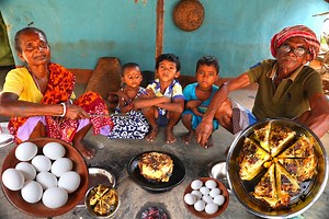 1.6M views · 16K reactions | CABBAGE EGG FRY RECIPE | very unique style cooking cabbage tube egg fry recipe eating | cabbage inside egg recipe | Tribal village cooking | Facebook