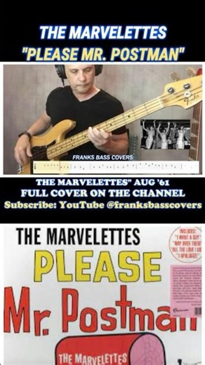 PLEASE MR POSTMAN - MARVELETTES | FRANKS BASS COVERS #shorts2025