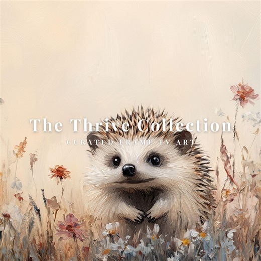 Hedgehog Frame TV Art Woodland Animal Cottagecore Samsung Frame TV Art Wildflower Meadow Nature Digital TV Art - Etsy