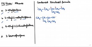 SOLVED:Draw the condensed structural formula for each of the follow- ing alkanes: a. 3 -ethylpentane b. 3 -ethyl-2-methylheptane c. 4 -ethy 1-2,2 -dimethyloctane d. 2 -bromopropane