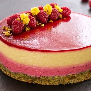 173K views · 4.9K reactions | Mango Raspberry Mousse Cake is a light, elegant, flavorful dessert. Raspberries and mango are making a heavenly match while the pistachio cake and crunch are bringing a great texture and color.⁠ ⁠ #mangoraspberrymoussecake #light #elegant #raspberry #mango #pistachio #dessertoftheday #ontheblog | Home Cooking Adventure | Facebook