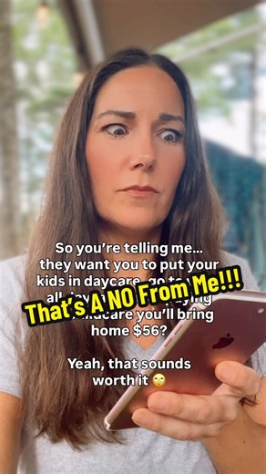 So let me get this straight… Work all day. Miss your kids. Pack lunches. Pay daycare. And only profit $56. Brb, investing that into emotional recovery ☕️ Share if the math ain’t mathin’