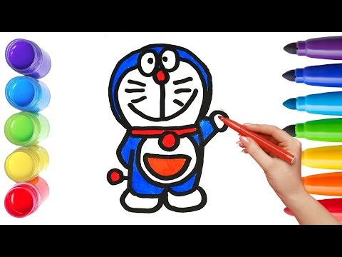 How To Draw cute DORAEMON Drawing, Painting & Coloring For Kids and Toddlers_🌈🎨