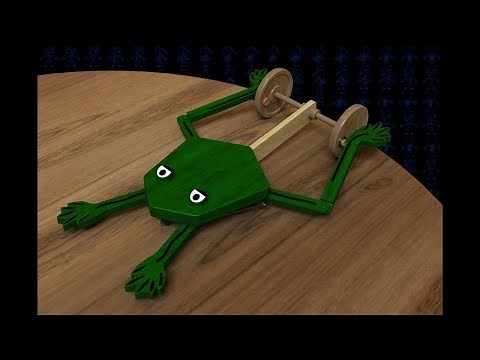 Swimming Frog Pulling Wooden Toy 3D Model