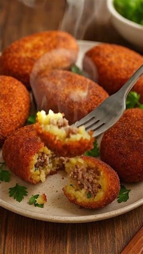 🥩 Crispy Beef Croquettes 🔥 | Golden Crunchy & Juicy Snack Recipe!