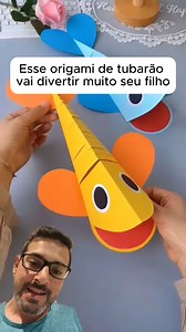 😍Quer aprender a fazer esse origami de tubarão interativo? Olha esse vídeo #dicas #kidsactivities #diytools #diversao #crianças | Missaofamiliafb