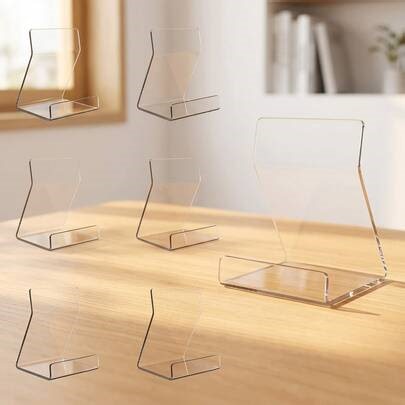 6pcs 4-Inch Acrylic Upright Display Stands, Clear Display Holders Bases, Suitable For Displaying Books, Records, Albums, LP Covers, Artworks, CDs Etc. At Home, Office, School, Store | SHEIN