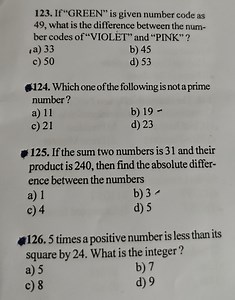 If "GREEN" is given number code as 49, what is the difference b... | Filo