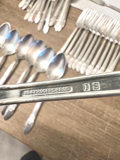 Vintage 1847 Rogers Bros Silverplate Flatware Set - First Love Art Deco Floral - Etsy