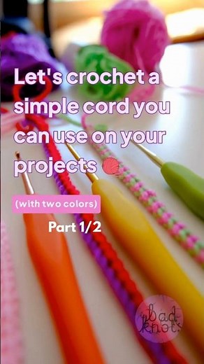 How To Crochet a Cord With Two Colors Super Easy!