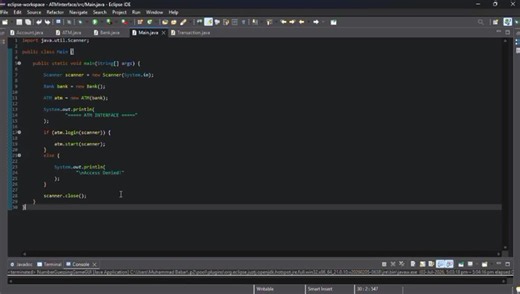 Java ATM Interface with Oasis Infobyte Intern | Muhammad Babar posted on the topic | LinkedIn