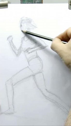 Sketch of a girl running 🏃‍♀️ #figurativedrawing #humanfigure #drawingtutorial