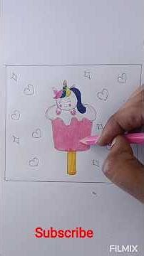How to draw cute unicorn ice cream🦄🦄🍦