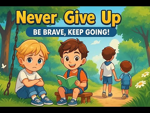 Never Give Up 💪 | Motivational Poem for Kids | Be Brave, Try Again, Keep Going!