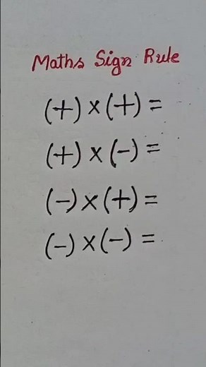 Sign Rule for Math#shorts#math#rule#algebra#easymaths