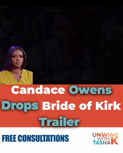 (#AD) Candace Owen just released the trailer for a new series called The Bride of Kirk. She’s hinting at some HEAVY accusations involving Erika Kirk. Y’all think Candace Owens really exposing receipts… or just stirring up drama for clout with this series?🍷🤔 @balleralert | Tasha K