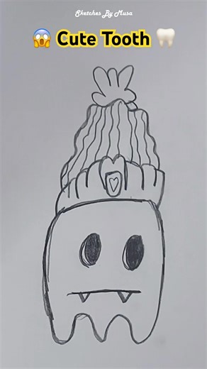 How to Draw a Cute Tooth 🦷 #trending #viral #shorts