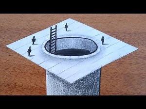 HOW TO DRAW A HOLE IN 3D EASILY - 3D DRAWINGS