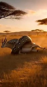Cheetah Attacks Python to Save Trapped Antelope! #Viral #Nature #Shorts⚡