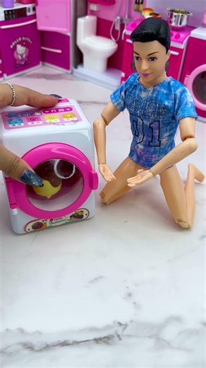 Doll Washing Machine Time | Relaxing Toy Unboxing & ASMR #shorts