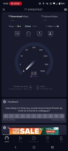 kinetic by Windstream home Internet speed test