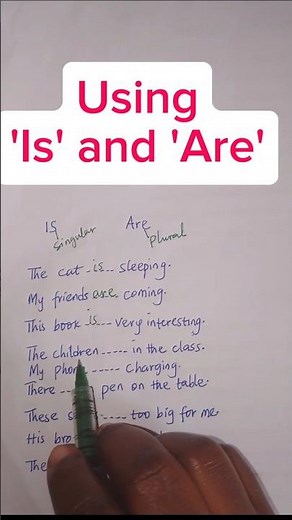 How to use 'Is' and 'Are' Correctly. English Grammar Lesson #englishshorts