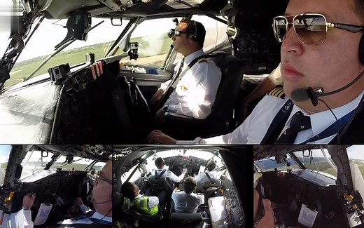 警报声：Pull up! 53年机龄的波音727-100带着警报声降落，驾驶舱视角。