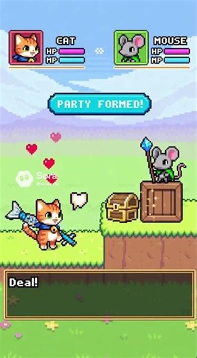 Pixel Cat Meets Pixel Mouse — Level 1 Begins!