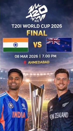 T20 World Cup Final India vs Newzealand 08 mar 2026 / 6.00 PM 😱🏆 Ahmedabad Live match