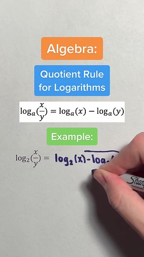 Understanding the Quotient Rule for Logarithms in Algebra