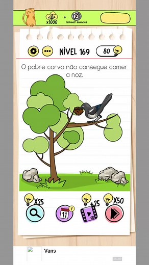 Brain Test 1 - Nível 169: Como Ajudar o Corvo