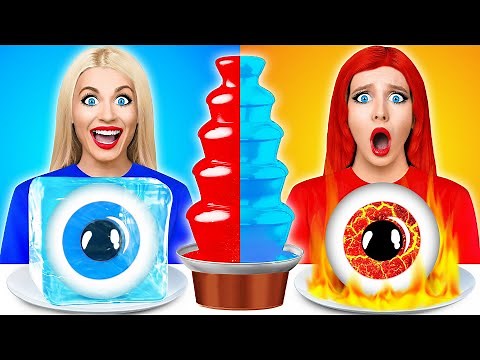 Hot vs Cold & Red vs Blue Food Challenge by Multi DO Challenge