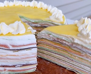 Rainbow Crepe Cake - Dessert Recipes on Tiktok