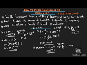 How to Find Dimensional Formula [ Dimensional Analysis]