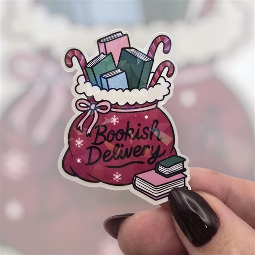 Bookish Delivery Santa Bag Waterproof Sticker: Kindle, Laptop, Tumbler Decal - Etsy