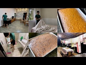 Organizing everything for my mother's arrival, I cleaned the whole house/ I made a fluffy chocola...