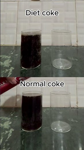 Here’s the comparison of sugar between normal coke and diet coke