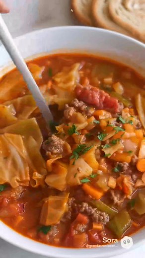 🔥🔥My viral CABBAGE ROLL SOUP 🍲is the perfect recipe to make 🍲 #cabbage #soupseason #cabbagesoup | Grandma's Recipes and More