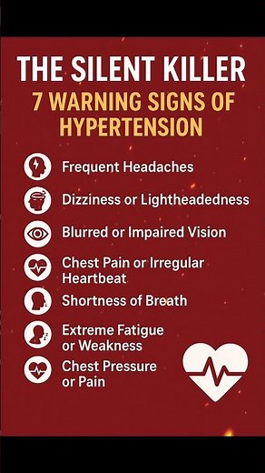 7 Early Signs of Hypertension You Shouldn’t Ignore #HighBloodPressure #Hypertension #SilentKiller