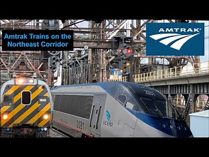 Amtrak and NJ Transit Trains at Newark Penn Station (HDR 60fps)