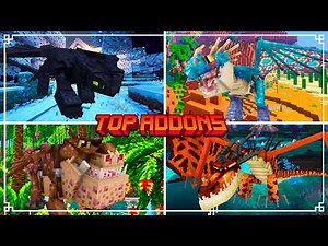 🐉🔥TOP 5 HOW TO TRAIN YOUR DRAGON ADDONS FOR MINECRAFT BEDROCK! (1.26+)