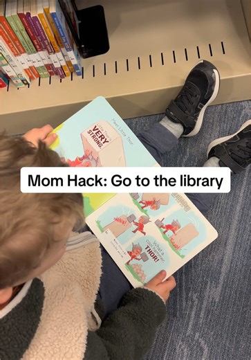 I swear this is such a good mom hack! We LOVE our local library, and you can find us there at least once a week! Some days we go just for new books and some simple play time (puzzles, coloring, blocks & puppets), and some days we go for scheduled activities like storytime or play groups! Check your local library for their offerings and take advantage of them. #momfriends #toddlermom #momhacks #sahmlife