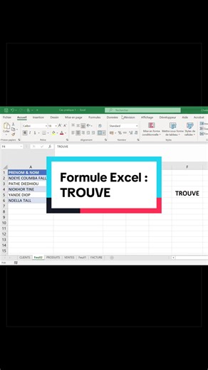 Formule #excel : TROUVE @Abdoulaye LY #senegalaise_tik_tok🇸🇳 #france #tentafruits #foryo