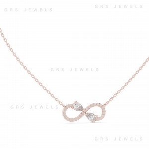 Dainty Infinity Pendant Necklace With Pear Stone Accents, Symbolic Pendent : Valentine's Gift for Her - Etsy