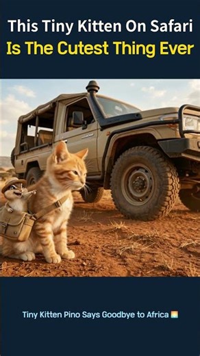 Tiny Kitten Pino Says Goodbye to Africa 🌅