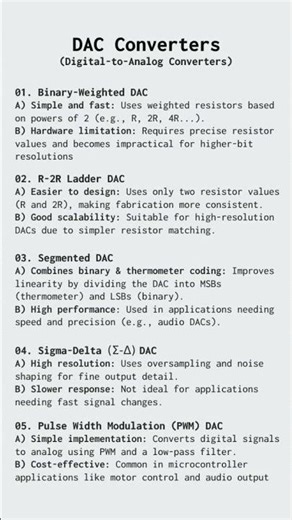 Digital to Analog Converters(DAC) Summary