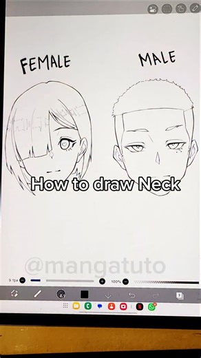 Manga Tuto on Instagram: "How to draw Neck Tutorial ✍️ #howtodraw #art #drawing #illustration #anatomy #drawing #artwork #shorts #sketch #tutorial #manga #sketch #anatomy #clipstudiopaint #procreate #ibispaint"