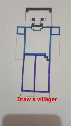 How to draw a villager from minecraft ❤️#video #art #new #youtubeshorts #drawing #minecraft #trend