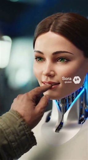 Woman ROBOT with vagrant