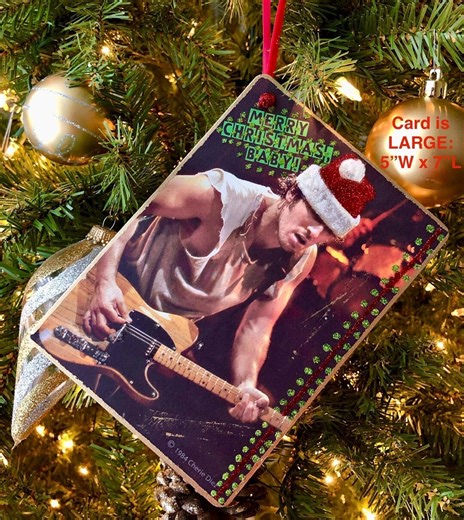 Buy Bruce Springsteen Christmas Ornament Card With Vintage 1984 Photo From Born in the USA Tour. Online in India - Etsy